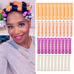 20pcs Women's Perm Rods Set for Natural Hair: 2 Sizes Cold Wave Hair Rollers for Curling and Styling All Hair Lengths - DIY Hairdressing Tools (Purple)