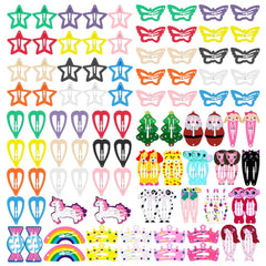 KUBOM 100 Pcs Star Hair Clips Non-slip Toddlers Colorful Cute Mixed Color Metal Hair Barrettes Hair Accessories for Women Girls