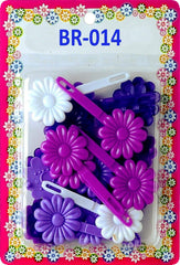 Girls Self Hinge Plastic Flower Hair Barrettes 18 Pieces Selection (White)