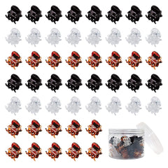 50 PCS Mini Hair Claw Clips, Bangs Strong Grip Multifunction Clamp Clips. (Black + Transparent white + brown)