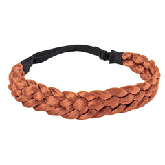 Fumwase 5 Strands Synthetic Hair Braided Headbands Stretch Elastic Classic Chunky Wide Plaited Hair Braids Braid Band Boho Black Headband for Women Girls Women's Padded Wig Beauty Accessories (Black)