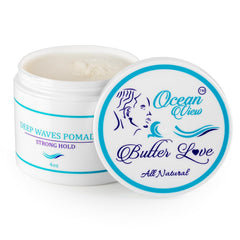 OCEAN VIEW DEEP WAVES POMADE- Water-Based Hair Cream for 360 Wave Training and Wolfing- Silky Smooth Application and Styling, Strong Hold, Easy Wash- Waver and Barber Accessories - 4oz Tin Can