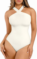 Lover-Beauty Women Shapewear Tummy Control Bodysuit Halter Bodysuit Thong