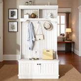 Hall Tree with Shoe Storage Bench, Coat Rack with Hooks, Entryway Organizer, 35.4 x 17 x 64.4 in, 4-in-1 Design