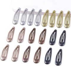20 PCS Metal Snap Hair Clips Water Drop No Slip Barrettes for Women Bright Small Hair Clips For Thick And Thin Fine Hair,Black Beige Brown,1.97 x 0.5 In.