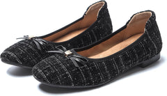 Women's Comfortable Ballet Flats Round Toe Flat Shoes for Women Bow Dressy Flats Shoes with Arch Support Insole