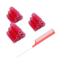 18PCS Self Grip Small Hair Curlers Heatless Roller Hair Curlers Pro Salon Hairdressing Curler DIY Curly Hairstyle Hair Rollers Tools Rat Tail Comb for Women Medium Short Hair(0.8 x 2.4 Inch)