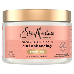 SheaMoisture Curl Enhancing Smoothie Hair Cream Coconut and Hibiscus for Thick, Curly Hair Sulfate Free and Paraben Free Curl Cream 20 oz