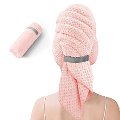 Large Microfiber Hair Towel for Women,Super Soft Anti Frizz & Quick Dry for Curly Hair,Ultra Absorbent Hair Wrap Towels for Long,Thick,Wet Hair 24x42 Inches (Pink)