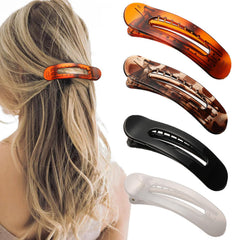 4 PCS Flat Claw Clips, Large Lay Flat Hair Clips for Women Girls, Strong Hold Non-slip Hair Claws for Thick Thin Hair (Matte 3)