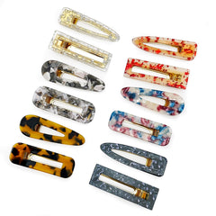 12 Pieces Acrylic Resin Marble Hair Clips Set, Decorative Pearls Hair Barrettes Sweet Decorative Bobby Pins Hairpin Headwear Hair Accessories Headwear for Women and GirlsâŚ