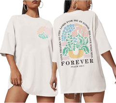Christian Faith Tshirts for Women Jesus Religious Bible Verse Shirts Inspirational Floral Oversized Graphic Tees