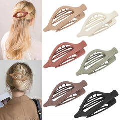 6 Packs Flat Claw Clips for Women, French Concord Flat Hair Clip, Matte Curved Hair Claws Clip for Thin Thick Hair, Lay Down Claws Clips, Durable Strong Hold Hair Clip, Gifts Hair Accessories