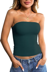 Ibeauti Womens Tube Top Strapless Crop Tops Double Lined Sexy Y2K Going Out Off Shoulder Summer Top