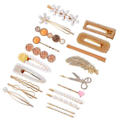 12 Pieces Acrylic Resin Marble Hair Clips Set, Decorative Pearls Hair Barrettes Sweet Decorative Bobby Pins Hairpin Headwear Hair Accessories Headwear for Women and GirlsâŚ