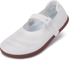 WHITIN Women's Barefoot Mary Jane Flats + Wide Toe Box + Zero Drop Sole + Adjustable Straps