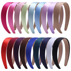 20 PCS 1 CM White Plain Satin Headbands Fabric Hard Head Bands Solid Color White Hoop DIY Craft Hairbands Hair Pieces for Women Girls