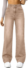 Wide Leg Jeans Woman Baggy Boyfriend High Waisted Straight Leg Jeans Stretchy Cute Denim Pants Y2k Streetwear
