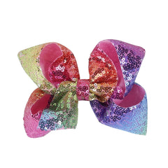 5 Inches Sequins Large Bows Alligator Hair Clip Hair Barrettes Accessories for Women Teens Girls Kids (Pink)