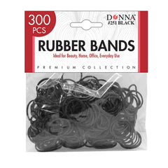 Donna 300PCS Small Black Rubber Bands for Hair - Elastic Rubber Bands for Hair Styling and Braiding, Twist, Locs or Ponytails 1pack of 300 Rubberbands
