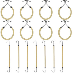 Hotop 15 Pieces Elastic Hook Hair Tie Styling Ponytail Holder Hooks Cord for Curly Long Hair(Black)