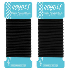 Hoyols Ponytail Holders, No Metal Braided Hair Bands Elastic Thick Tie for Women Thick Fine Curly Hair gomas para el pelo 50 Count 4mm (White)