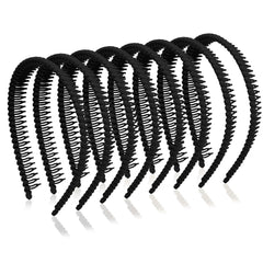 Headbands for Women Non Slip with Teeth, Plastic Headbands with Teeth Comb Skinny Black Hairbands for Women’s Hair, Wavy Womens Head Bands Fashion Hair Accessories for Women