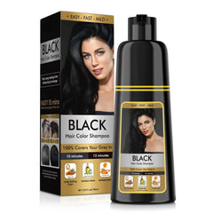 Black Hair Dye Shampoo 3 in 1 for Gray Hair, Hair Color shampoo for Women, Natural Shampoo Hair Dye-100% Grey Hair Coverage/Herbal Ingredients - 150ml (5.07 oz)