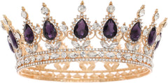 FORSEVEN Queen Crown Rhinestone Wedding Crowns and Tiaras for Women Costume Party Hair Accessories Princess Birthday Crown Crystal Bridal Crown Halloween Decorations Headband