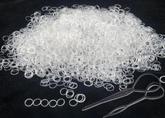 2000 PCS Elastic Hair Accessories Set - Clear Mini Rubber Ties, Soft Non-Slip Small Ponytail Bands with Topsy Tail Tools for Girls