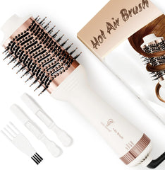 Travel Blow Dryer Brush in one, Dual Voltage Mini Hot Air Brush, Hair Trends Nano Titanium 2 Inch One Step Hair Dryer and Styler Volumizer Oval Shape