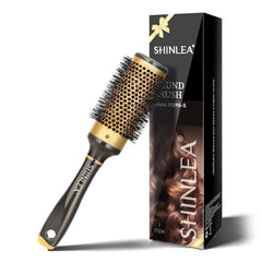 Small Round Hair Brush for Short Hair, Aluminum Roller Brush for Blow Drying, Salon Hairbrushes for Women Curly and Straight Hair - 1.3 Inch Barrel, 1.9 Inch with Bristles