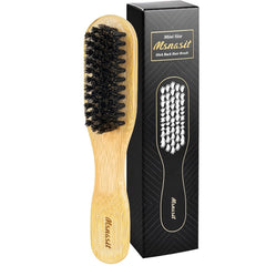 Bamboo Slick Back Hair Brush, Boar Bristle Smoothing Hair, Anti Frizz, Edge Control, Bamboo Hairbrush for All Hair Style-Mini Size