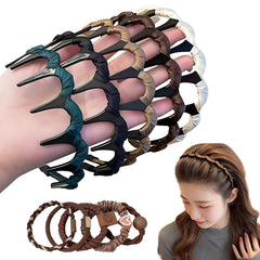5Pcs Retro High Skull Headband,Reversible Headband with Teeth,Vintage High Cranium Headbands,Hairs Bands with Teeth Hoop for Women and Girls,Girls Hair Accessories