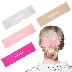 4 Pieces Deft Hair Bun Maker Doughnut Hair Bun French Hairstyle(Black, Khaki, White, Gray)