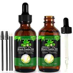 Jamaican Black Castor Oil One Single Ingredient 100% Pure Cold Pressed Castor Oil,Stimulate Thicker Fuller Hair Eyelashes Eyebrows Growth Serum,Scalp Face Body Skin Nail Moisturizer for Unisex