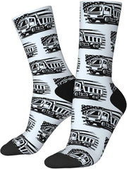 Dump Truck Usa Flag Socks For Men Women Outdoor Sports Running Hiking Wicking Crew Socks