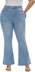 EMMIOL Stretchy Flare Jeans for Women High Waisted, Y2K Distressed Denim Pants Bootcut, Mid Rise Trendy Vintage Bell Bottoms