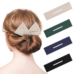 4 Pieces Deft Hair Bun Maker Doughnut Hair Bun French Hairstyle(Black, Khaki, White, Gray)