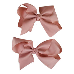 NYFASHION101 Toddlers' Girls' Smooth Grosgrain Ribbon Bow Alligator Clip, Dusty Rose