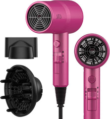 AINA Hair Dryer with Diffuser, Blow Dryer for Women | Advanced Ionic Technology, Ceramic Coating | Cold Shot Features Turbo Heat for Fast Drying and Shine 110V/ALCI (Babe Pink)