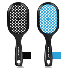 2 Pack Vented Detangling Hair Brush - Detangler Hairbrush for Effortless Tangle Removal - Ultra-Soft Bristles -For Natural Curly Straight Wet Dry Damaged Hair for Women Men Kids - Black & Pink