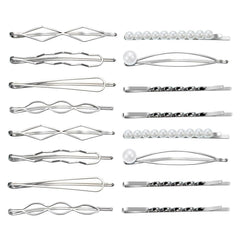 16 Pieces Geometric Metal Hair Pins, Pearls Hair Clips Elegant Hair Barrettes Bridal Gold Metal Bobby Pins Dainty Embellished Bobby Pins for Woman and Girls