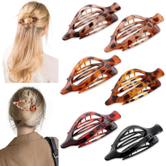 6 Packs Flat Claw Clips for Women, French Concord Flat Hair Clip, Matte Curved Hair Claws Clip for Thin Thick Hair, Lay Down Claws Clips, Durable Strong Hold Hair Clip, Gifts Hair Accessories