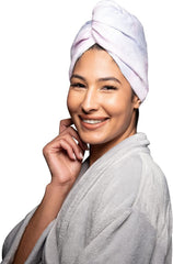 Tee Shirt Drying Wrap, Frizz Free, Soft & Lightweight&Flexible, Hair Drying Turban, Gentle Drying Towel Wrap with Button, for Long Hair (Pink)