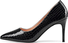 Elisabet Tang 3 in Classic Pointy Pull on Heeled Wedding Pumps - Comfortable Stiletto Closed Toe Dress Heels for Prom Work