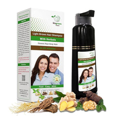 Ammonia-Free & Paraben Free Herbal Hair Shampoo - Hair Dye Shampoo for Women & Men - Natural Color & Herbal Nourishment - No Stain on Skin - Dark Brown (400 ml)