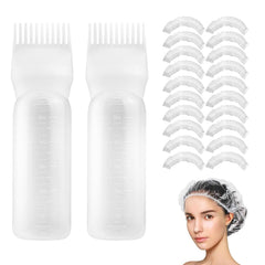 6 Ounce Root Comb Applicator Bottle, 2 Pack, Pink - Hair Oil Applicator, Hair Dye Applicator, Travel, School