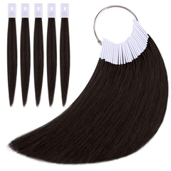 Noverlife 30PCS Pure Human Hair Color Swatches, Natural Hair Testing Rings for Salon Hairdressing Practice