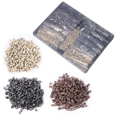 200 PCs 5mm Micro Beads for Hair Extensions - Brown Invisible Links, Professional Micro Rings for Thin/Medium Hair